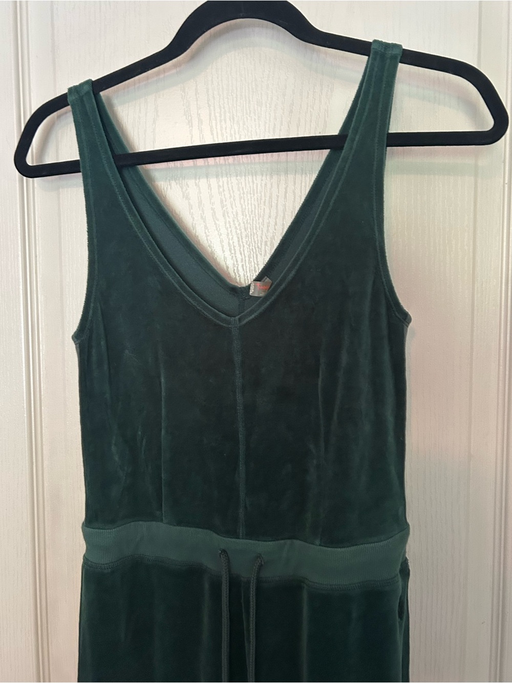 FP Movement Velvet Forest Green Jumpsuit with Drawstring Waist - Picture 2 of 9